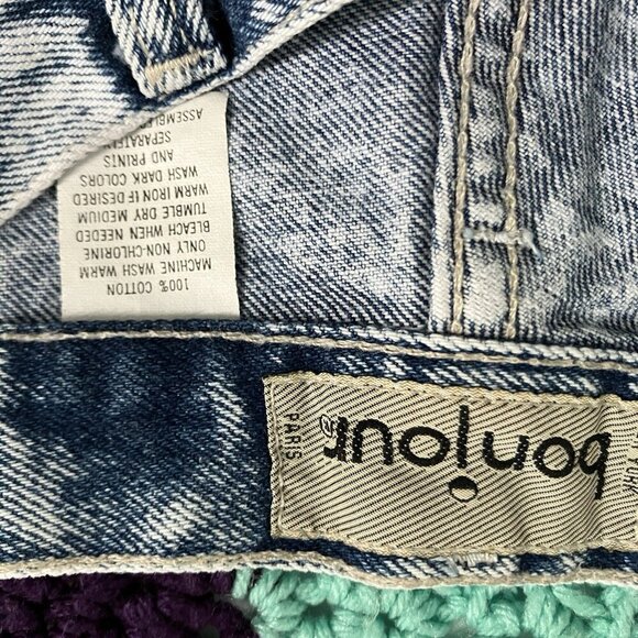 Vintage Bonjour Jean Shorts Womens 6 Acid Wash Long Walking Bermuda Denim Y2K - Picture 3 of 8